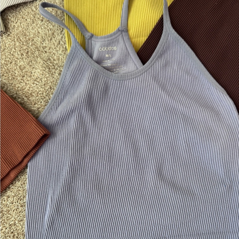 Women's Ribbed Tank Top Set - Multicolor - Picture 3 of 4
